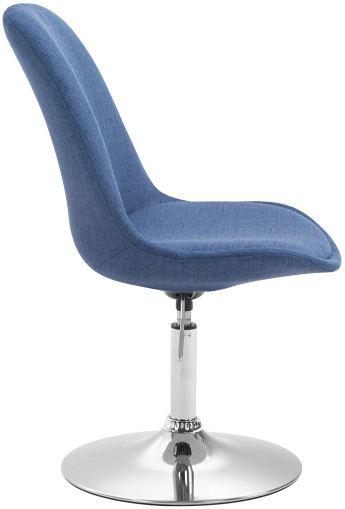 Sedia da pranzo MAVERICK in tessuto blu,cromo