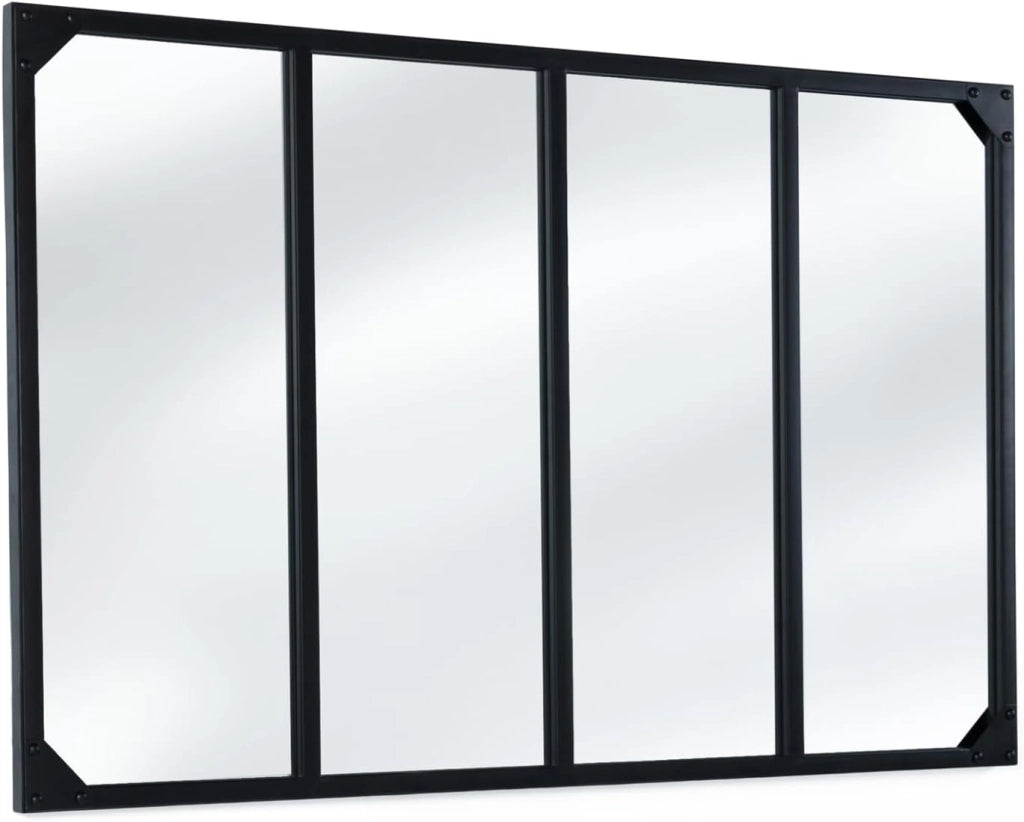 Specchio in Vetro a 4 Strisce di Design Industriale 110x70 cm