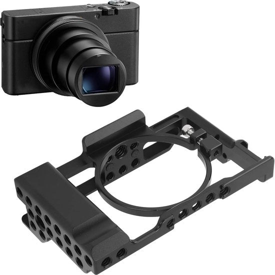 Supporto per teleobiettivo in lega di alluminio - Blocco del calzino - RX100 M1 M2 M3 M4 M5 M6 M7 - Rig stabilizzatore per vlogging e ripresa video