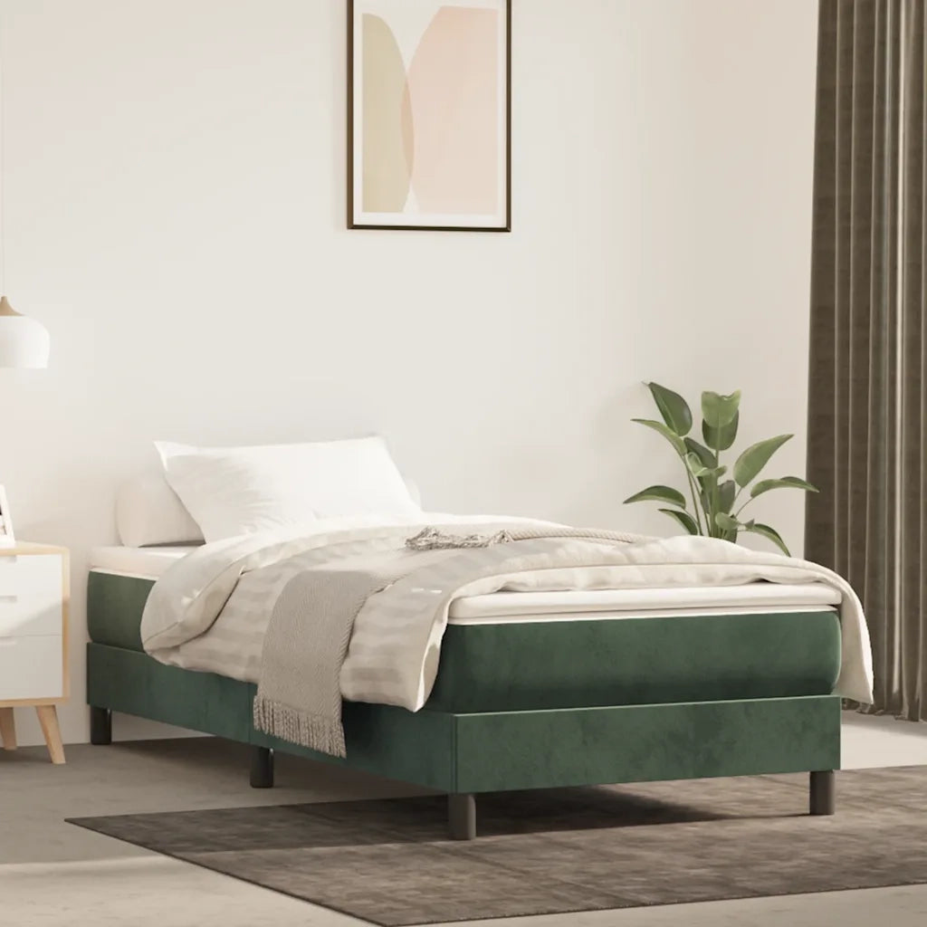 Materasso a Molle-Materasso per letto Verde Scuro 80x210x20 cm in Velluto