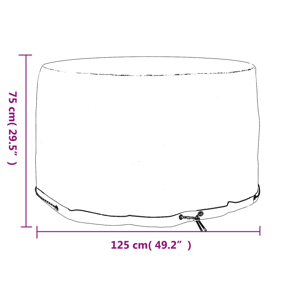 Copertura Mobili da Giardino | Telone per mobili da esterni con 6 Occhielli ?125x75 cm Rotonda
