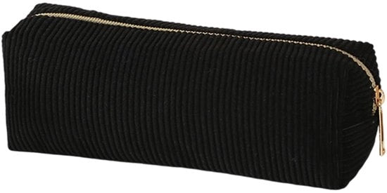 Etui grande con cerniera, stile per bambini e bambine, stilevole etui, regalo per scuola e ufficio (nero)