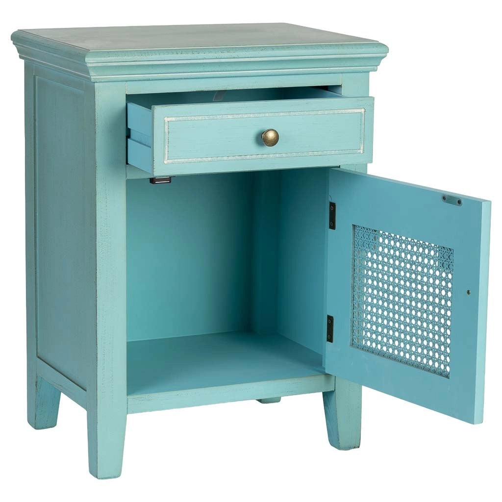 Comodino in legno con 1 anta e 1 cassetto 50x36x66,5h cm