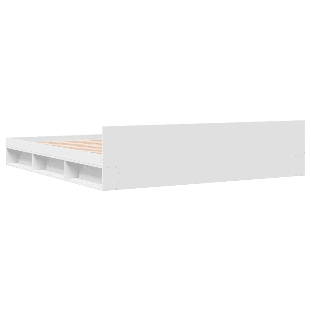 Letto matrimoniale | Letto per adulti | Giroletto con Cassetti Bianco 180x200 cm in Legno Multistrato