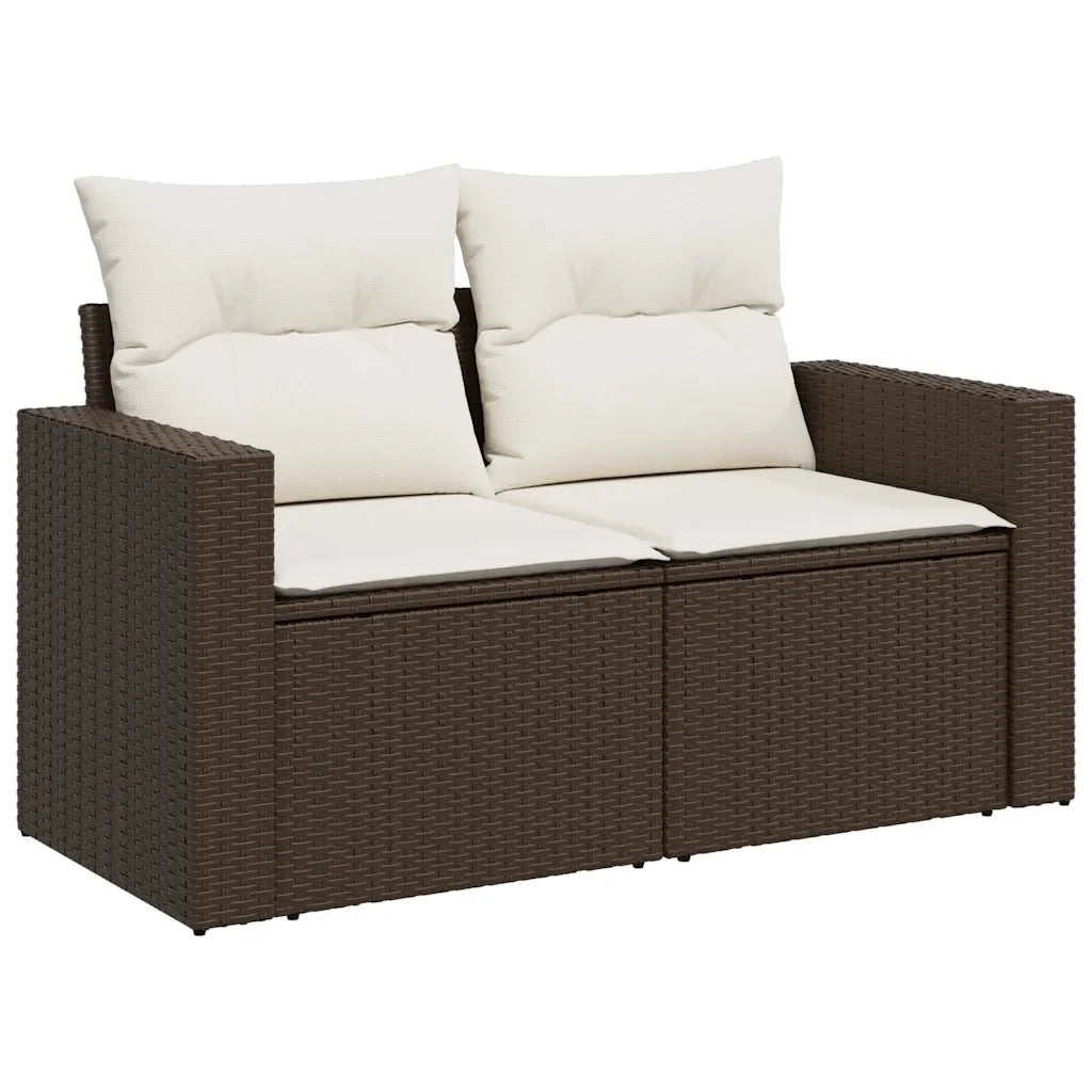 Set Divani da Giardino 7 pz con Cuscini Marrone in Polyrattan 3326334