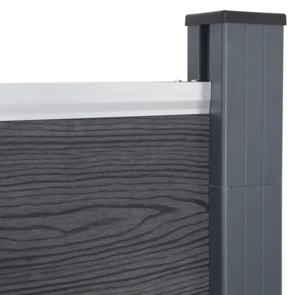 Set Pannello di Recinzione Grigio 180x186 cm in WPC 3211827