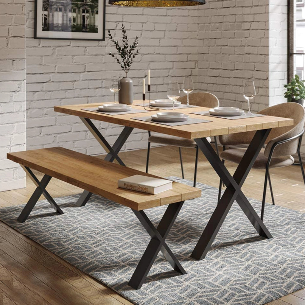 Set di 2 Gambe in Acciaio 'Maribo' a Forma di X per Mobili Fai da Te (AxL) 72 x 55 cm - Nero Opaco [en.casa]