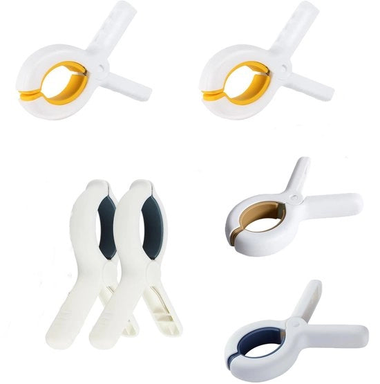 Clip per asciugamani 6 pezzi - Antiscivolo - Sostenibile - Per fissaggio - Per oggetti grandi - Molla in acciaio inossidabile - 9,5 x 6,5 x 1,8 cm - Strumenti per stirare