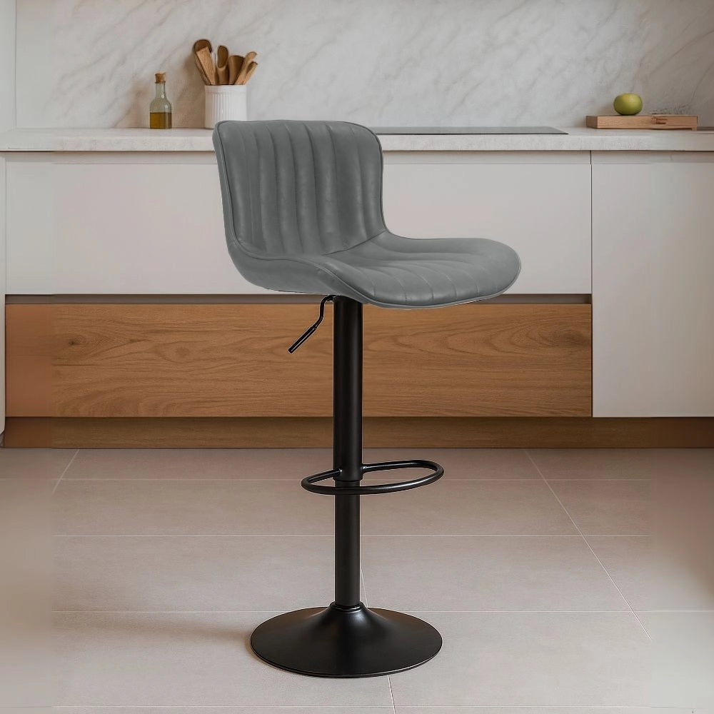 2x Sgabello regolabile Snas grigio scuro con piede nero