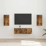 Set di Mobiletto da TV a Parete 4 pcs Rovere fumé