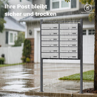 Cassetta postale condominiale autoportante 12 posti antracite/bianco 945 x 270 x 1500 mm 2 moduli