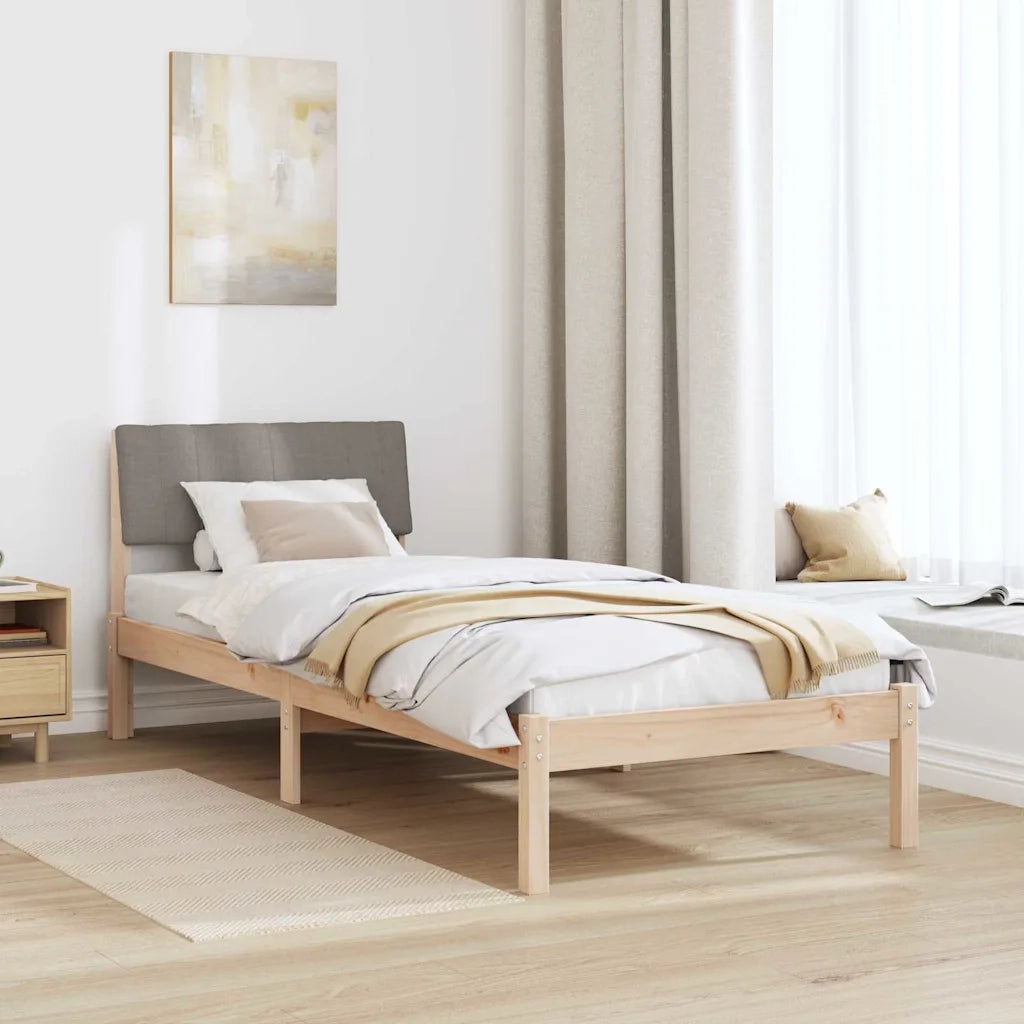 Struttura del Letto con testiera Marrone e taupe 75 x 190 cm 878722