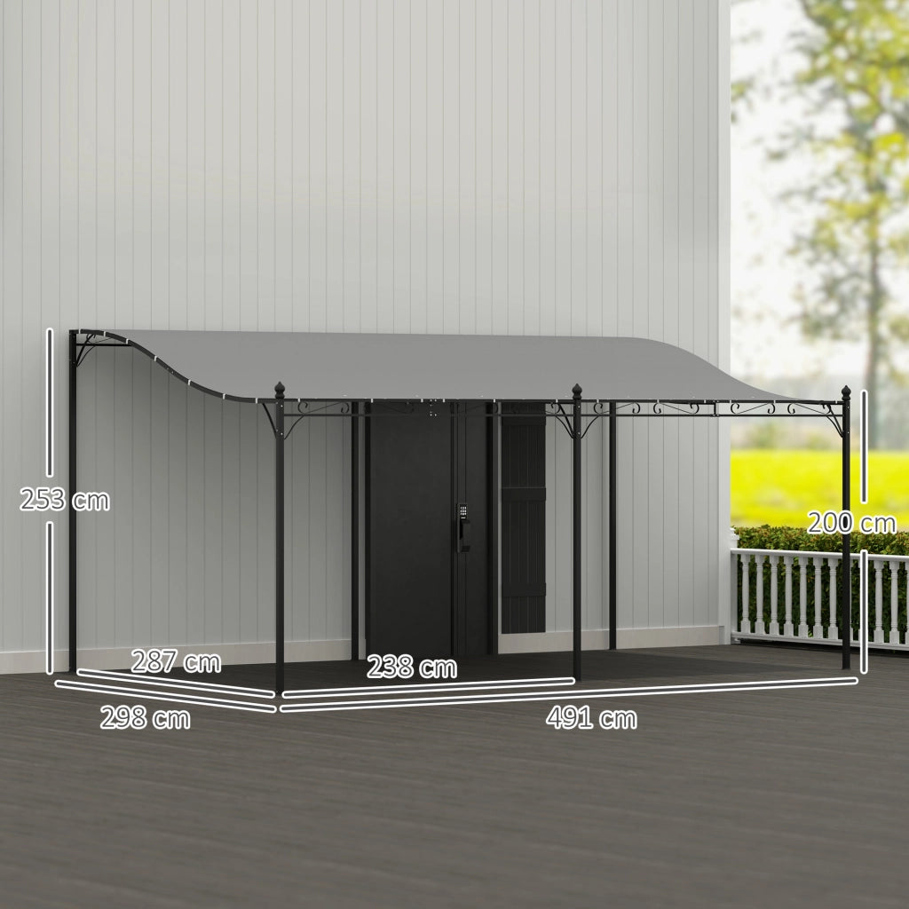 Pergola 3x5 m ¨C zephmum ¨C Tessuto impermeabile, telaio in metallo, grigio scuro