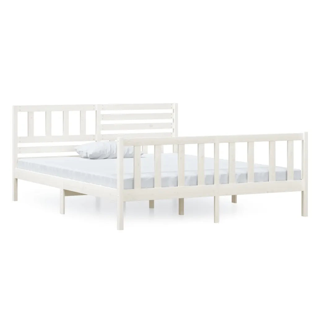 Giroletto-Struttura Letto Bianco in Legno Massello 120x200 cm 332795