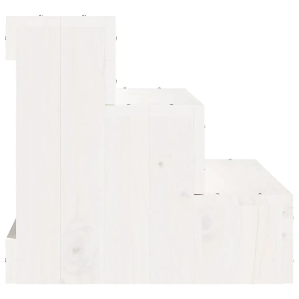 Scala per Animali Bianca 40x37,5x35cm in Legno Massello di Pino cod mxl 46057