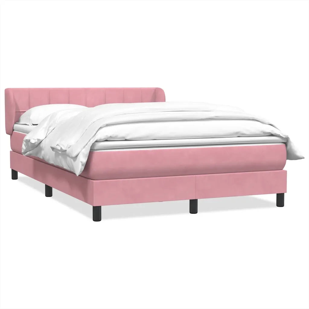 Giroletto a Molle con Materasso Rosa 160x210 cm in Velluto