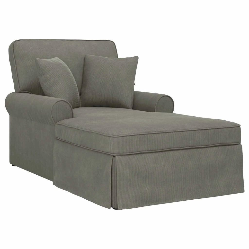Chaise Longe con Gonna 3 pcs Grigio chiaro Tessuto in Cords 42022948