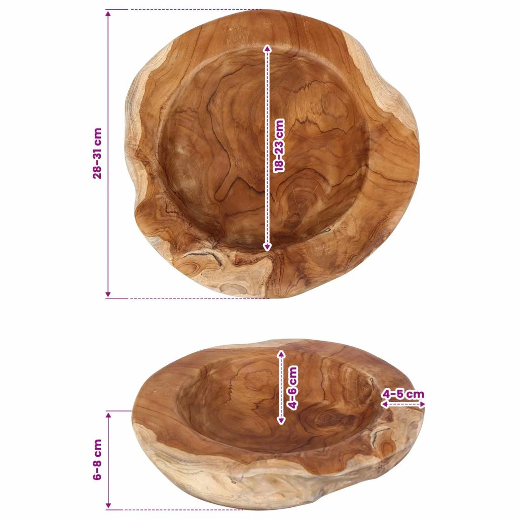 Portafrutta JEPARA Ø 30 cm Legno di teak massello Rotondo 42010335