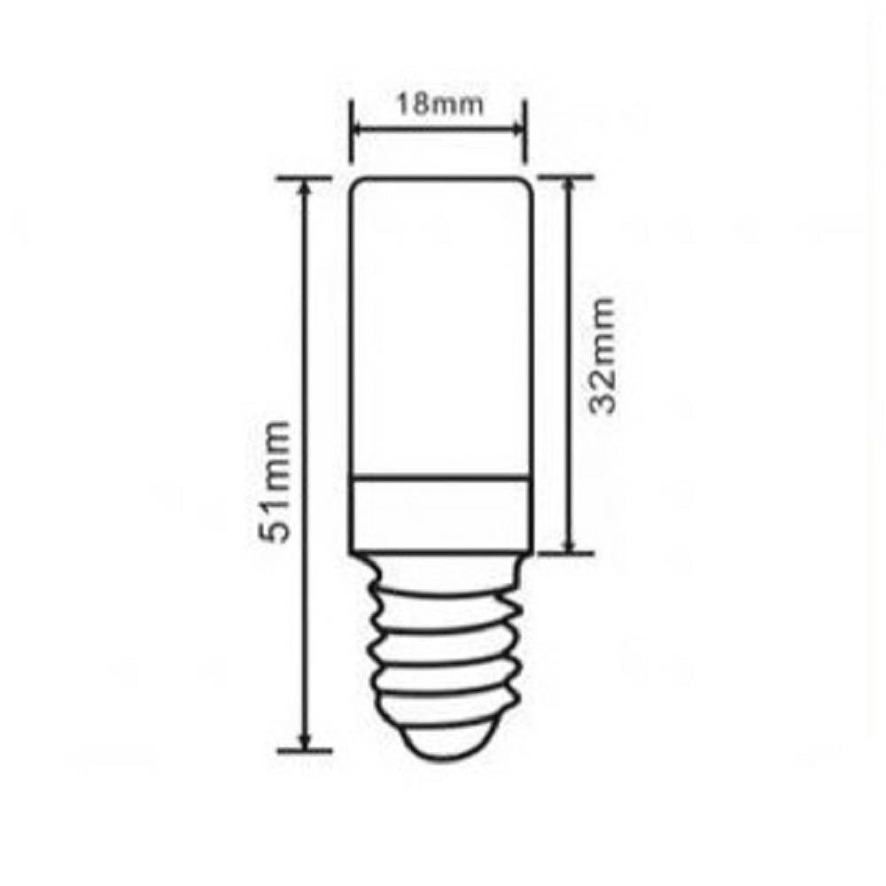 Trade Shop - Lampadina Led E14 2watt Luce 4000k 6500k 3000k Per Frigorifero Sparac-e14-2w-0s2 -