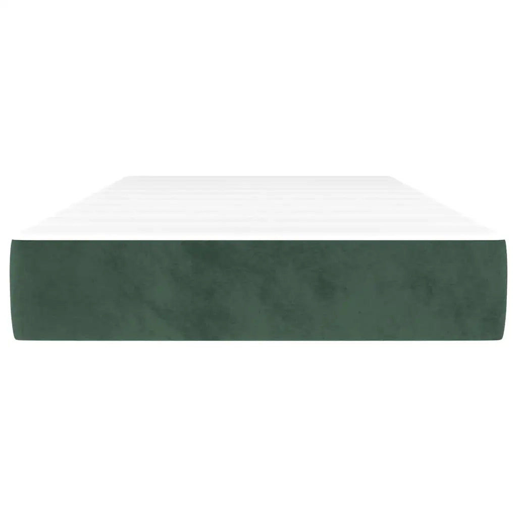 Materasso a Molle-Materasso per letto Verde Scuro 100x210x20 cm in Velluto