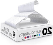 Kleerhangers in plastica spaziale con solchi di spalla - Bianco (20 pezzi)
