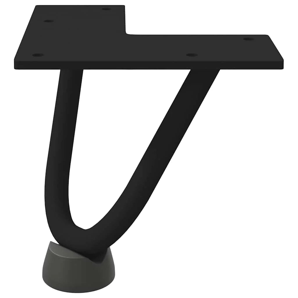 Set di 4 gambe a forcina per tavolino da caffè dal design moderno 10 x 12 x 12 cm acciaio nero massiccio 02_0056707