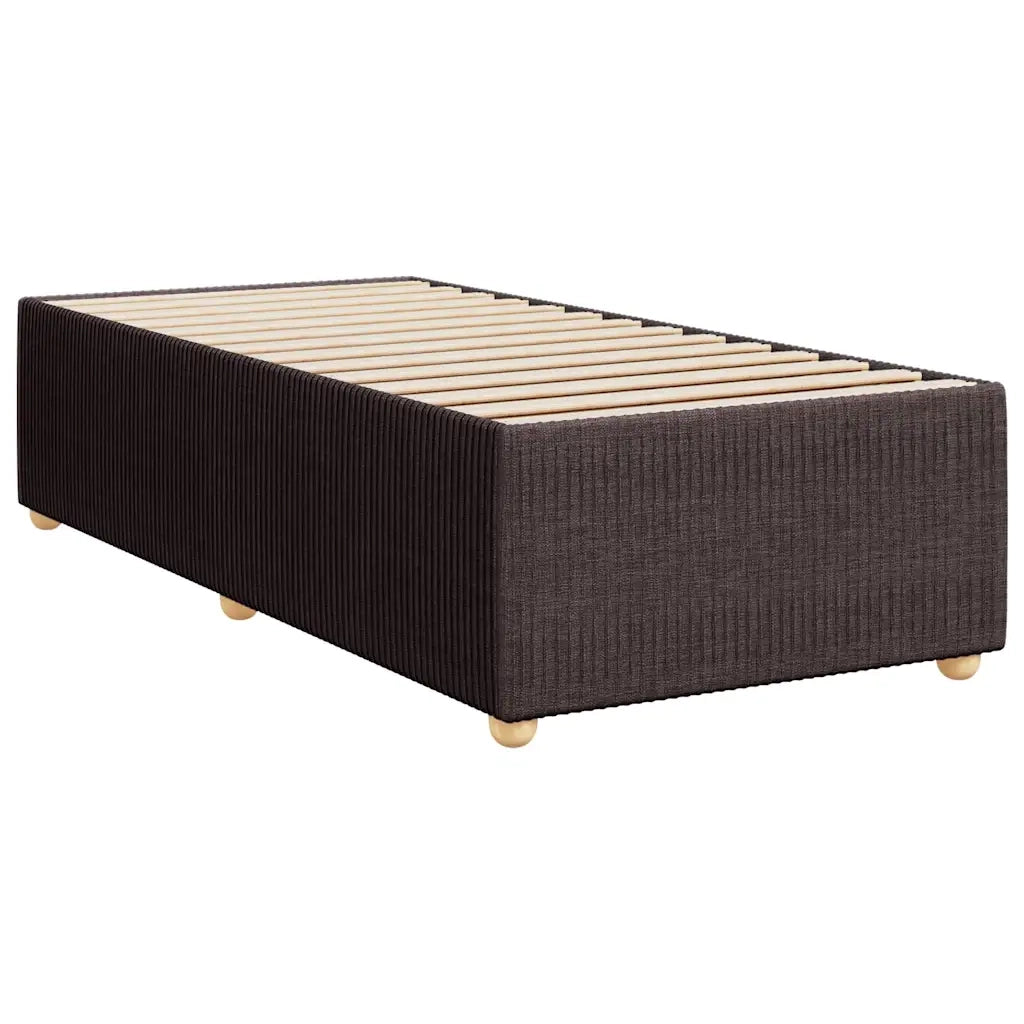 Giroletto a Molle con Materasso Marrone Scuro 90x190cm Tessuto