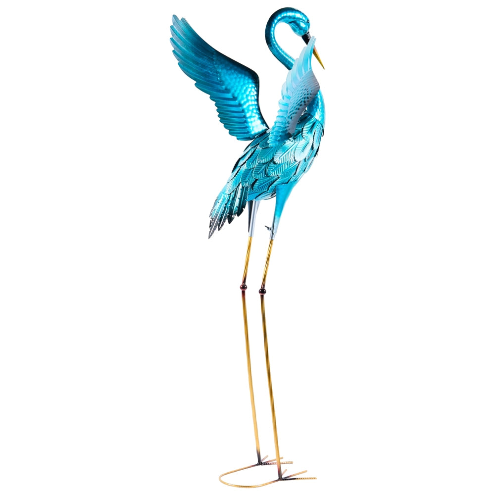 Statua da giardino blu in ferro fatta a mano scultura animale a grandezza naturale da terra