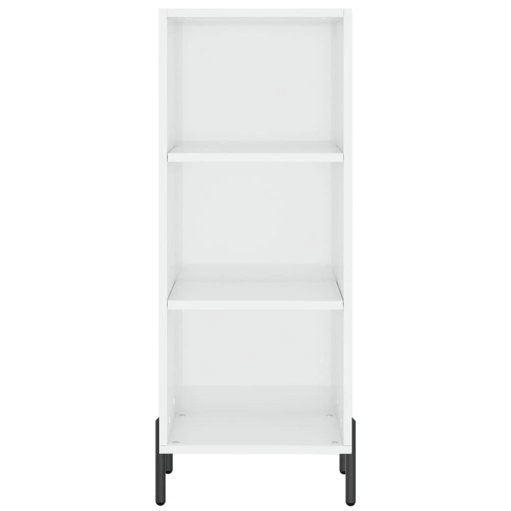 Buffet credenza cassettiera mobiletto mobile contenitore organizer per cucina soggiorno finitura lucida 34,5 x 32,5 x 90 cm legno ingegnerizzato bianco 02_0030579