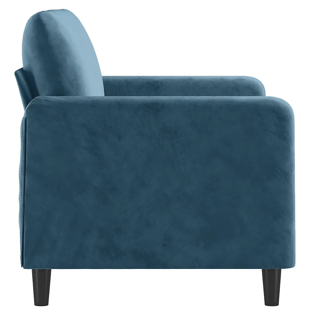 Divano a 2 Posti Blu 120 cm in Velluto 359441