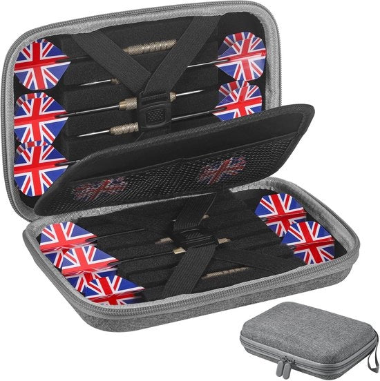 Set di Dardi Professionali in EVA - Set di Dardi - 12 Dardi - Protezione Shock - Disegno Portatile - Vari Scomparti - Set di Dardi Portatile