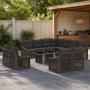 Set Divano da Giardino 12 pz Grigio e Grigio Scuro polyrattan 3437330