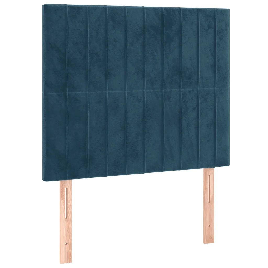 Giroletto a Molle con Materasso-Struttura Letto Blu Scuro 90x200 cm in Velluto 640299