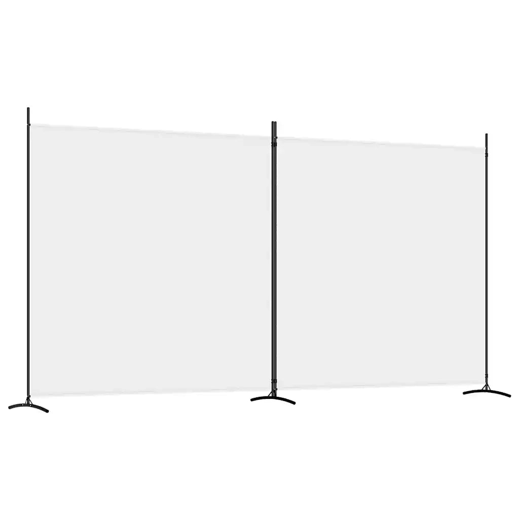 Divisorio Ambienti | Divider per stanze | Paravento a 2 Pannelli Bianco 348x180 cm Tessuto