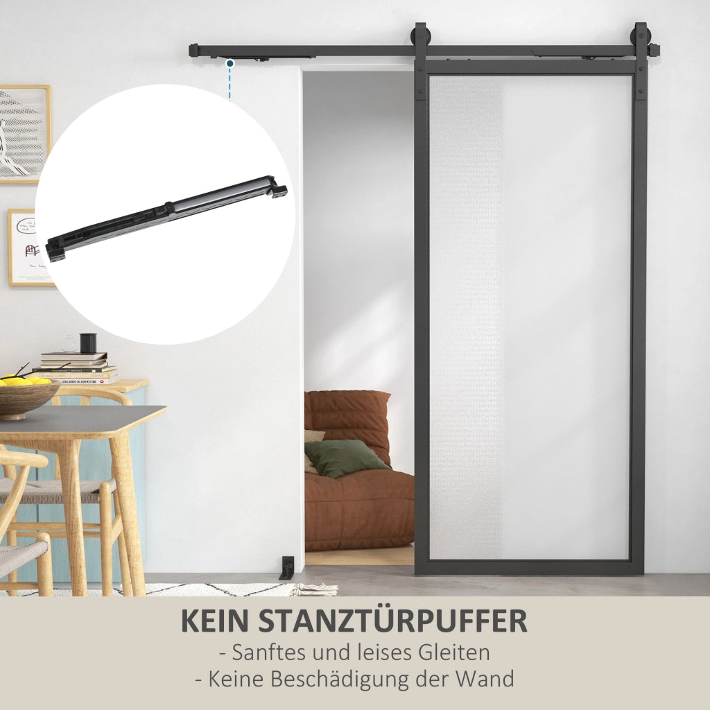 Kit Porte Scorrevoli ¨C zephmum ¨C Nero, Acciaio, 183cm