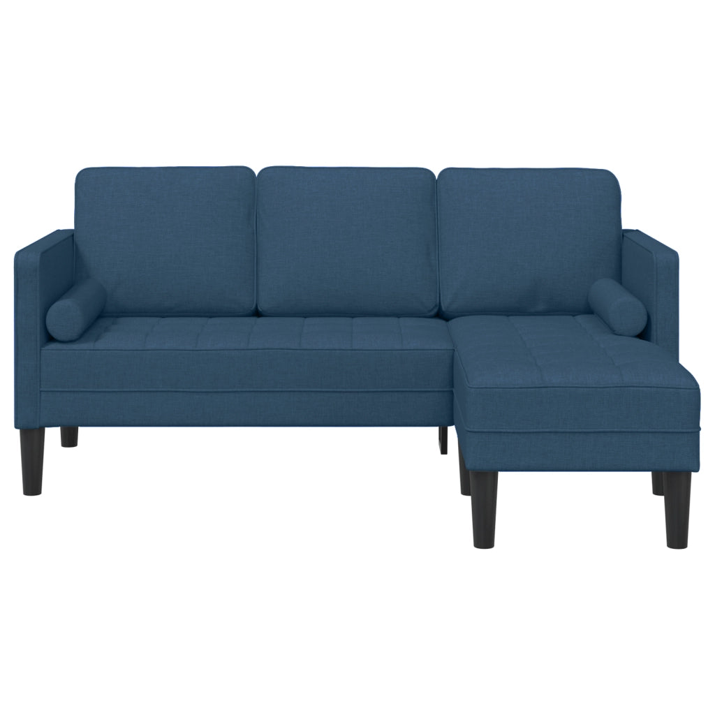 Divano L-Shaped 3 Posti Blu 160 cm Tessuto
