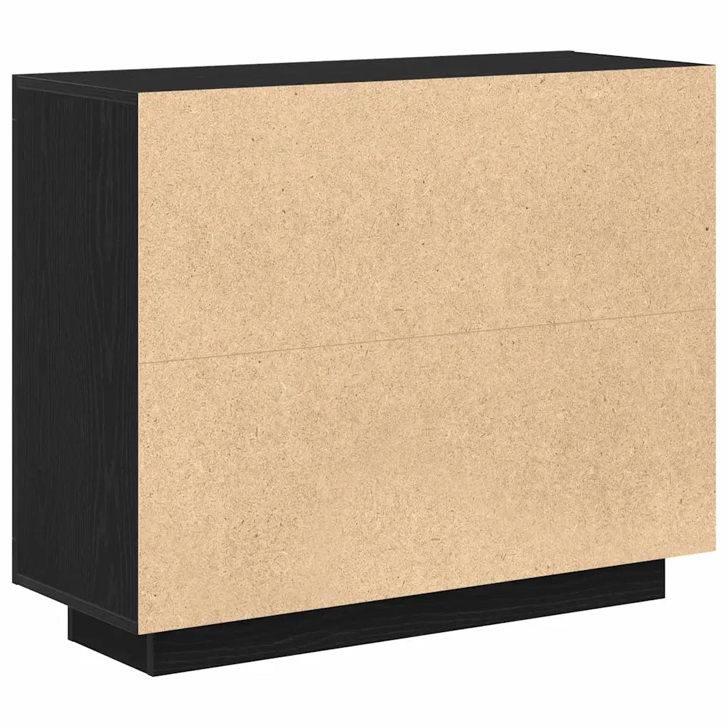 Credenza-Buffet-Armadio da cucina Rovere Nero 92 x 35 x 75 cm Legno multistrato