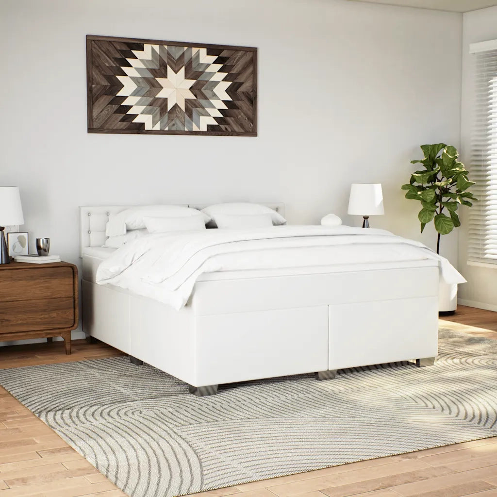Giroletto a Molle con Materasso Bianco 180x200 cm in Similpelle 3288433