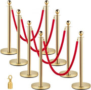 Barriera di Controllo per Folla - Set da 8 Pezzi - Corda Rossa per Coda di Attesa