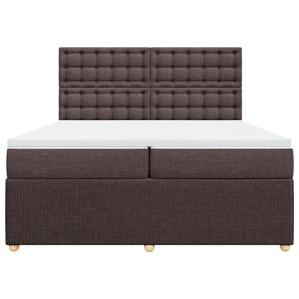 Giroletto a Molle con Materasso Marrone Scuro 200x200cm Tessuto 3292180