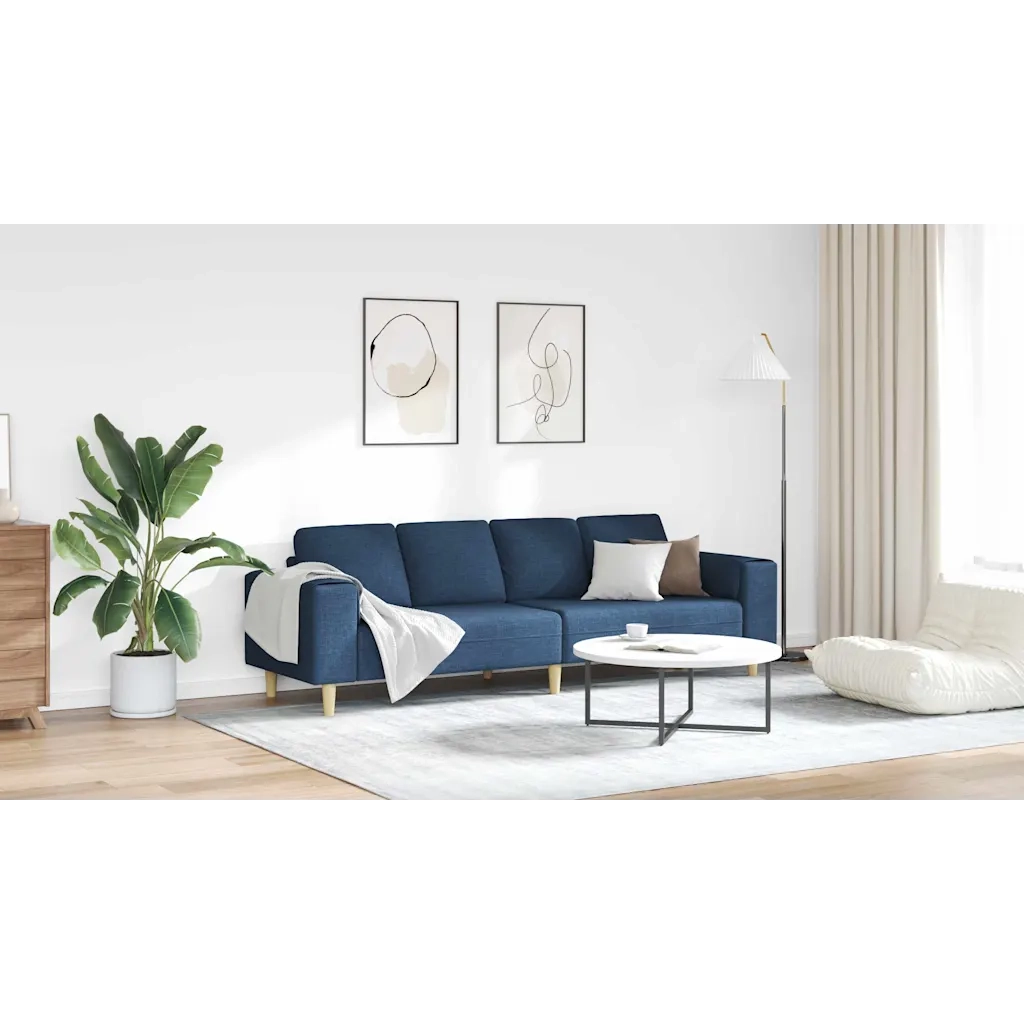 Divano per Soggiorno Blu 250 x 77 x 76 cm Poliestere 3335088
