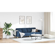 Divano per Soggiorno Blu 250 x 77 x 76 cm Poliestere 3335088