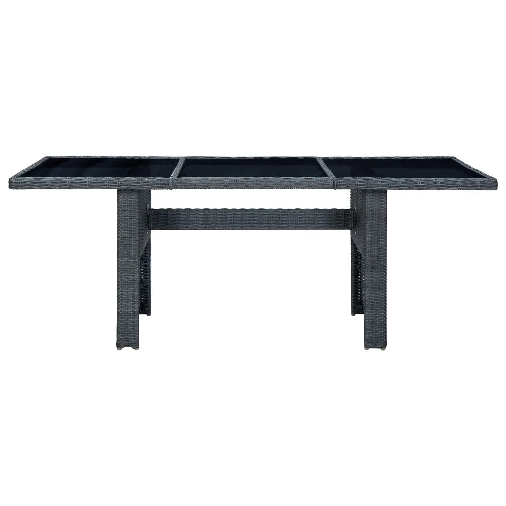 Set da Pranzo da Giardino 9pz e Cuscini Polyrattan Grigio Scuro cod mxl 41892
