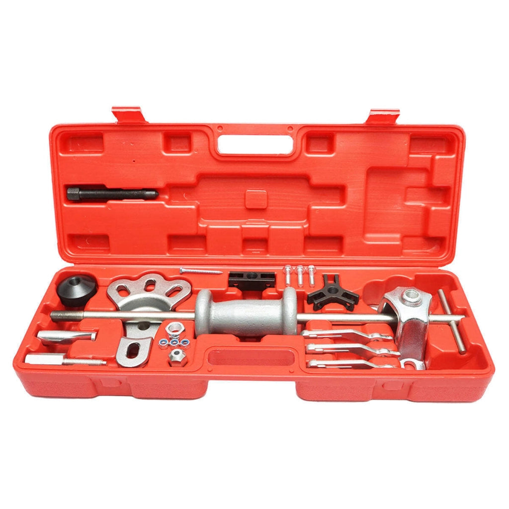 Set di estrattori per mozzi e cuscinetti con martello scorrevole, 18 pezzi Breckner Germany