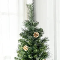 Albero di Natale Artificiale da 180cm con Pigne, 618 Rami e Base in Metallo, Verde