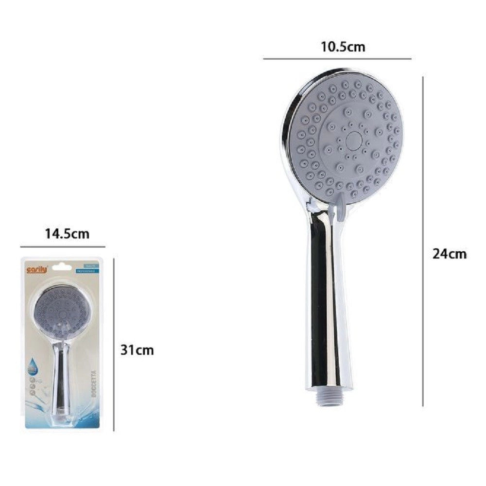Trade Shop - Soffione Doccia Doccetta Multigetto Doccino Rotondo Moderno 10.5 X 24 Cm 59563 -