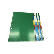 Trade Shop - Set 3 Fogli Divisori Forati 6 Parti Crea Sezioni Per Schedario Anelli A4 Scuola -