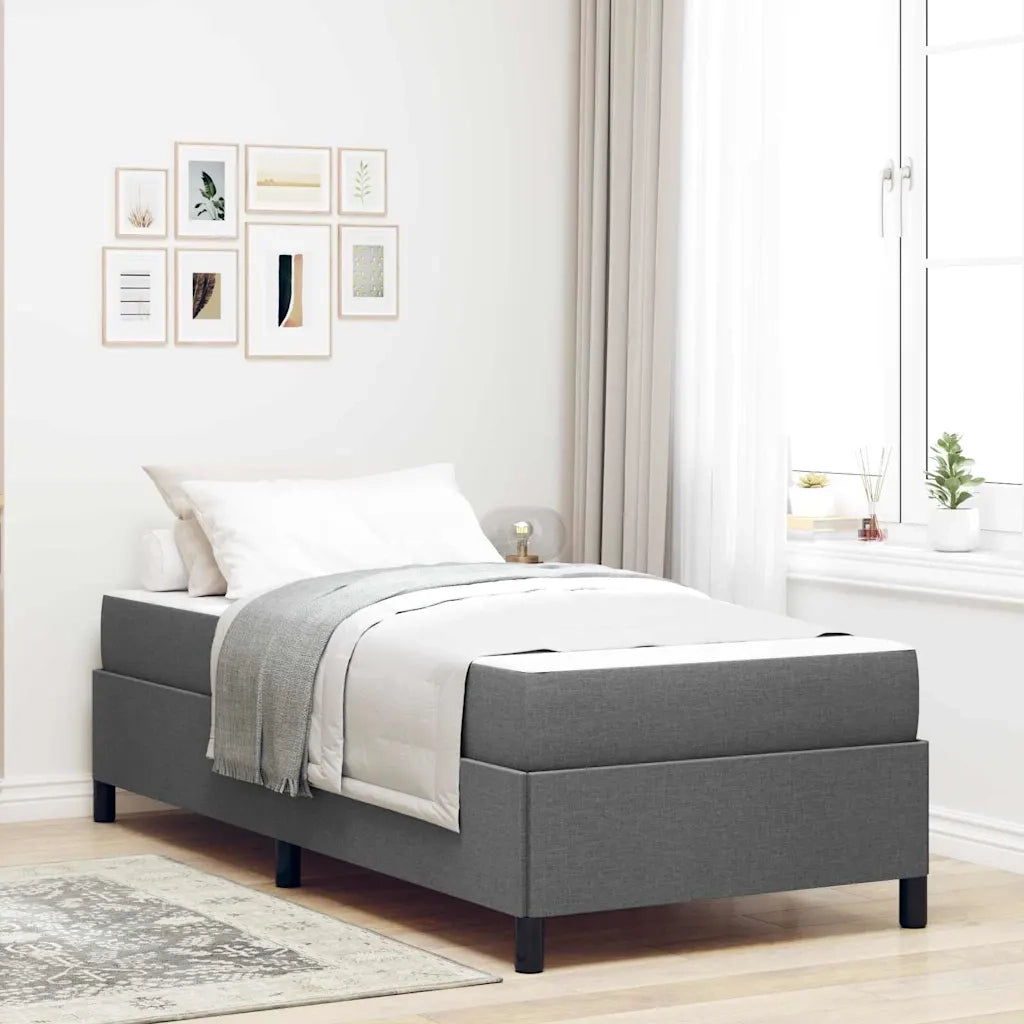 Letto a molle Grigio scuro 100 x 200 cm Tessuto