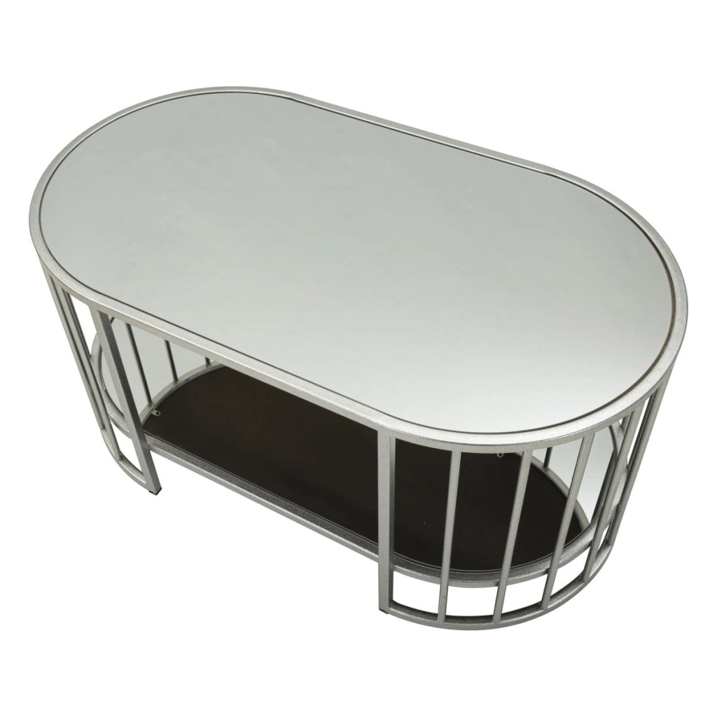 Tavolino VKH793, Argento, Metallo, 90x50x45 cm