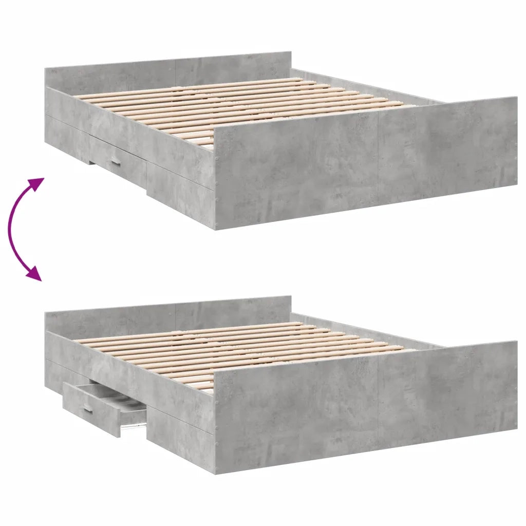 Giroletto Cassetti Grigio Cemento 150x200 cm Legno Multistrato 3280289